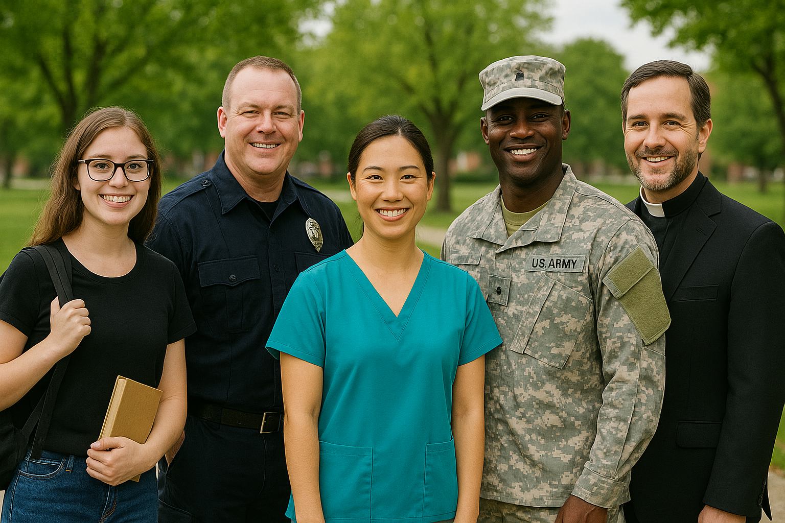 50% Off for Students, First Responders, Nurses, Military, and Clergy